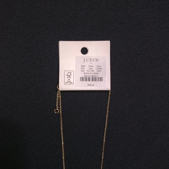 J CREW Lucky Monogram Nameplate Necklace 16” + 2” Chain w/ Gold Tone Finish NWT - Picture 4 of 6